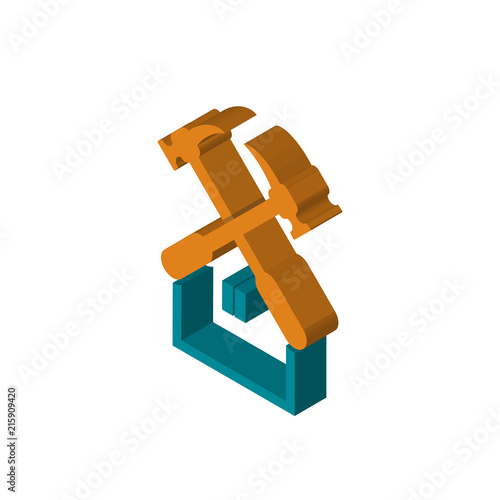 property maintenance isometric right top view 3D icon