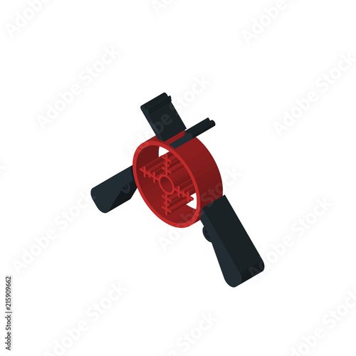 shooters isometric right top view 3D icon