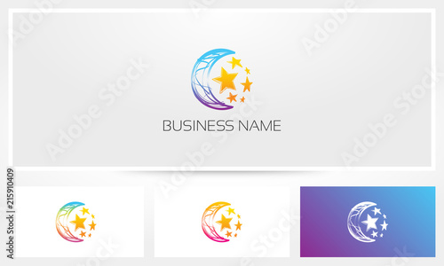 Eclipse Moon Stars Drawing Logo