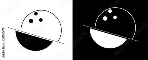 abstraction from the line, circles and spheres, bowling minimalist logo