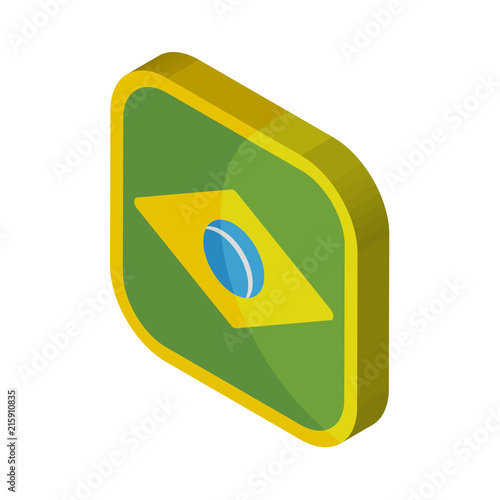 Free Download Brazil isometric right top view 3D icon - GFXLoad