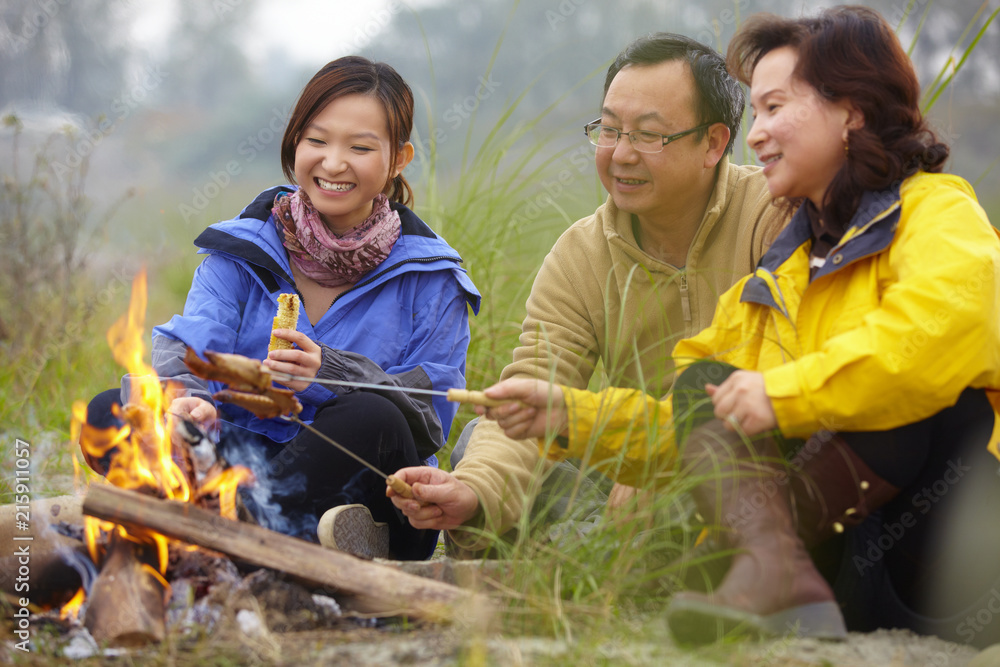 happy asian family camping roast outdoor Stock Photo Adobe Stock