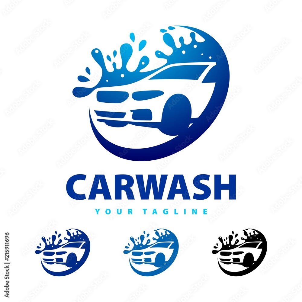 Car Wash Logo Splash Water Design Logo, Car Logo, Splash Water Car Wash