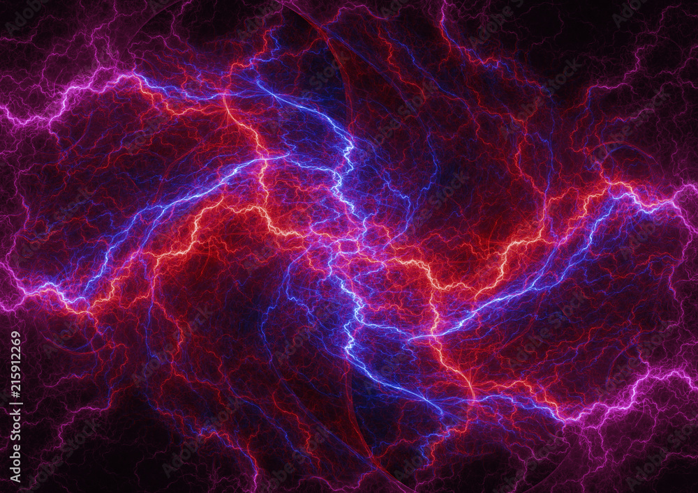 Fire and ice lightning, abstract electrical background Fire and ice lightning, abstract electrical background