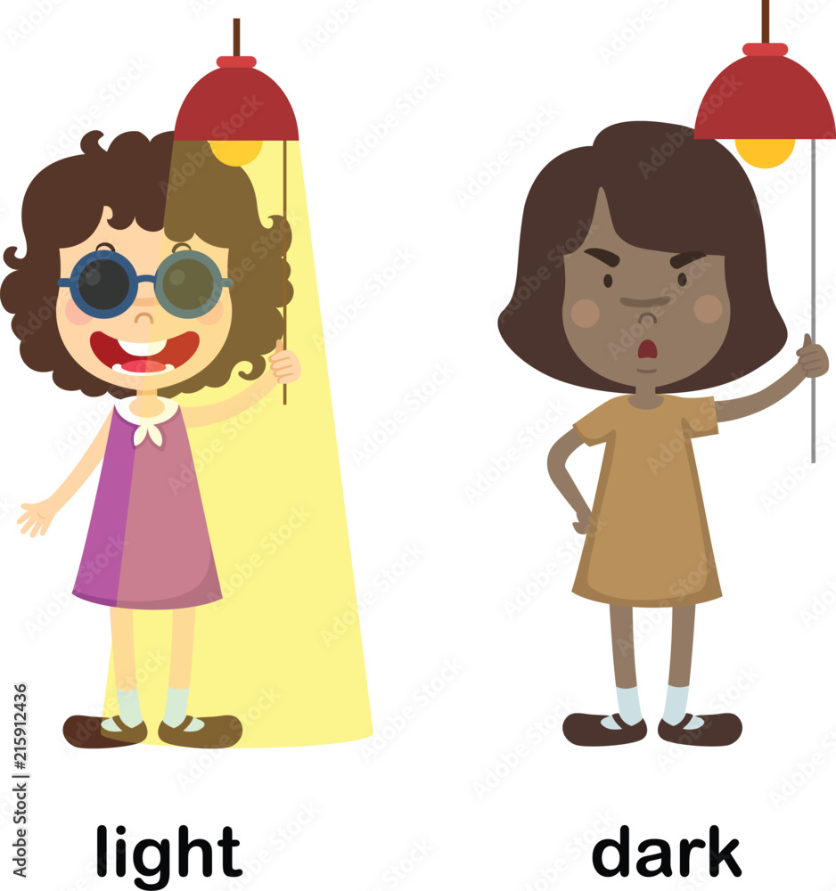 Opposite light and dark vector illustration Opposite light and dark vector illustration