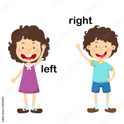 Opposite left and right vector illustration