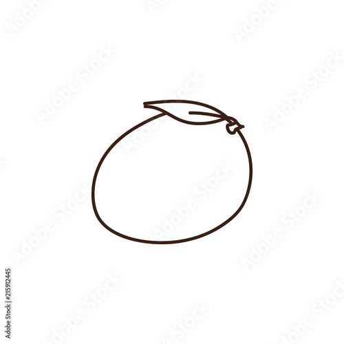 Mango outline illustration. Vector doodle sketch hand drawn fruit manga illustration.