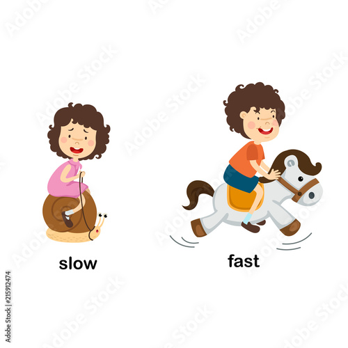 Opposite slow and fast vector illustration