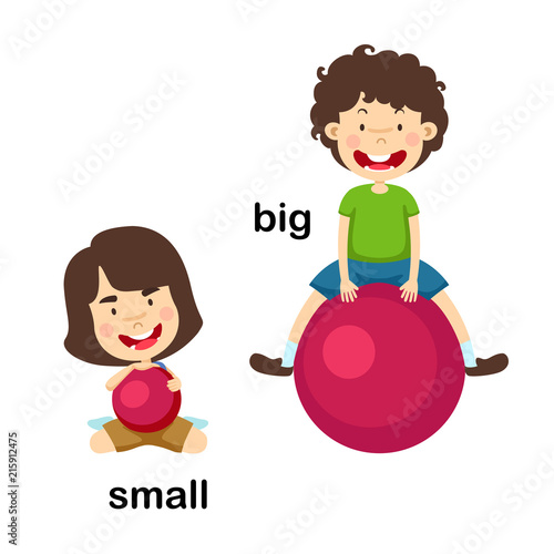 Opposite big and small vector illustration