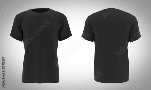 Tshirt Black color front & black / 3D Render photo