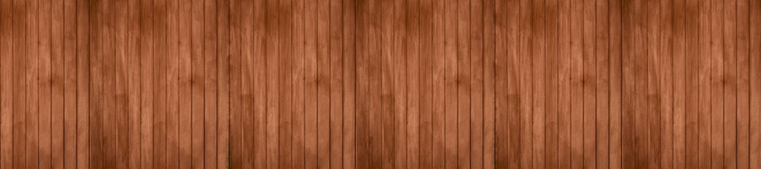 Panorama of old rustic natural grunge brown wood texture free background surface pattern.