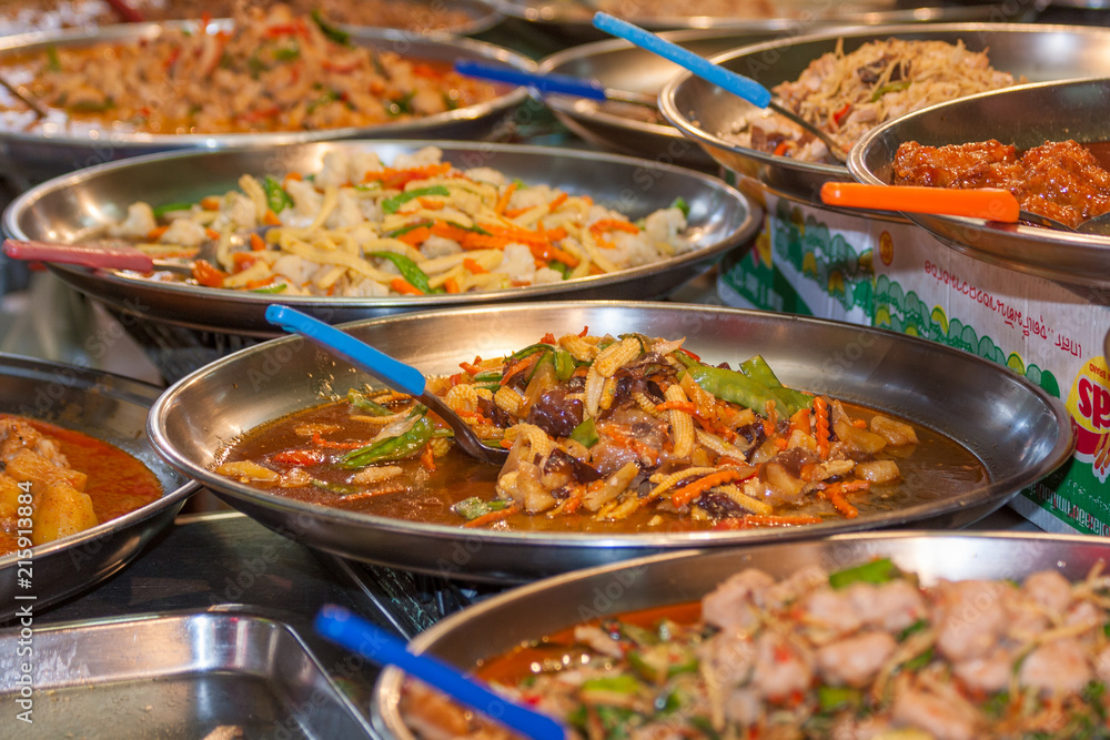 Platters of Thai food