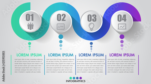 Four steps business infographics timeline modern creative with icon step by step can illustrate vector a strategy, workflow or team work.