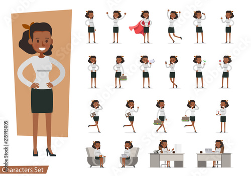 Set of Businesswoman character vector design. no42