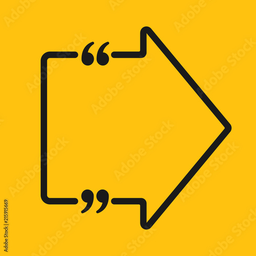 Vector Arrow Right Speech Bubble Quote Template.