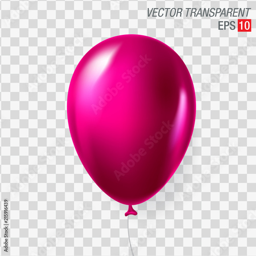 Bright purple heart shaped air balloon isolated on transparent background