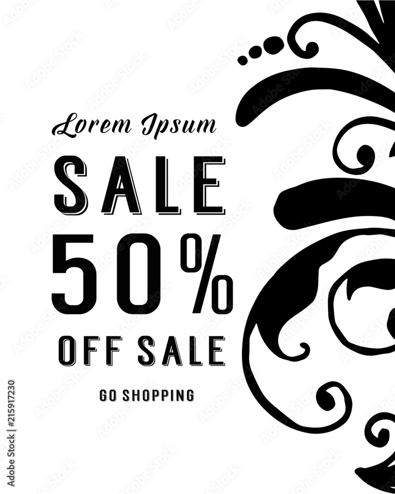 Obraz premium Sale design backgrounds with floral vector illustration