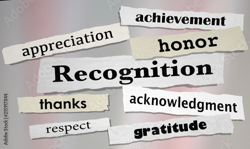 Recognition Achievement Appreciation Honor Headlines 3d Illustration photo
