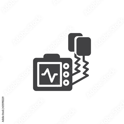 Defibrillator machine vector icon. filled flat sign for mobile concept and web design. Automated external defibrillator solid icon. AED symbol, logo illustration. Pixel perfect vector graphics