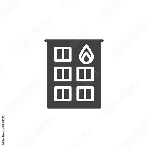 Fire station vector icon. filled flat sign for mobile concept and web design. Firehouse building simple solid icon. Symbol, logo illustration. Pixel perfect vector graphics