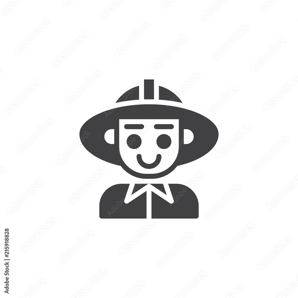 Firefighter man vector icon. filled flat sign for mobile concept and web design. Fireman person simple solid icon. Symbol, logo illustration. Pixel perfect vector graphics