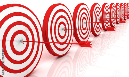 Arrows hitting the center of target - success business concept