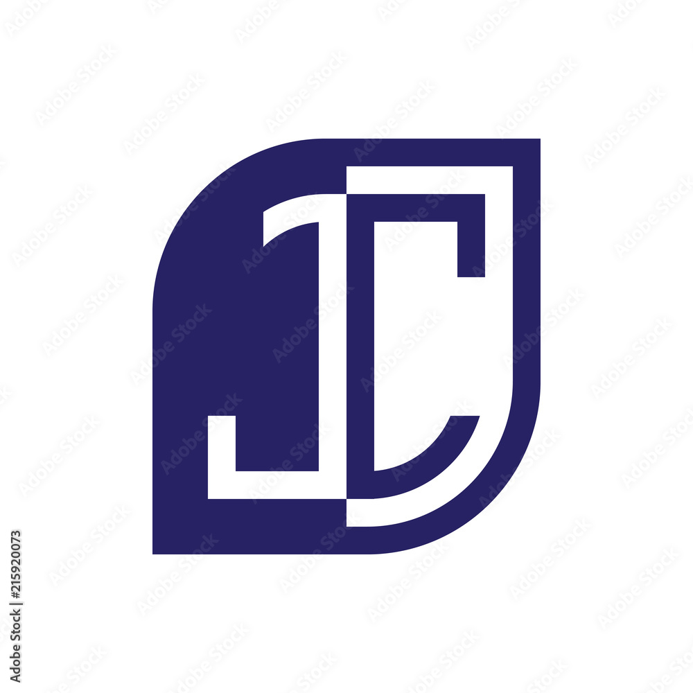 JC initial letter emblem logo negative space JC initial letter emblem logo negative space