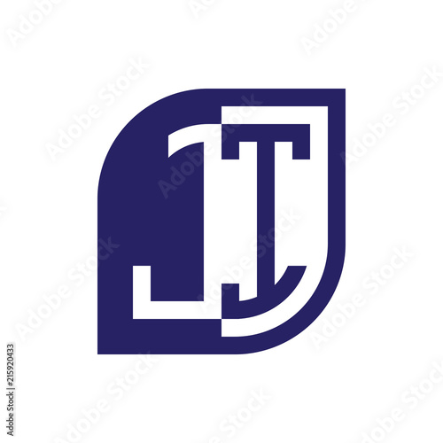 JI initial letter emblem logo negative space