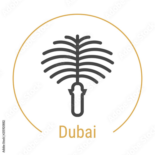 Dubai, United Arab Emirates Vector Line Icon