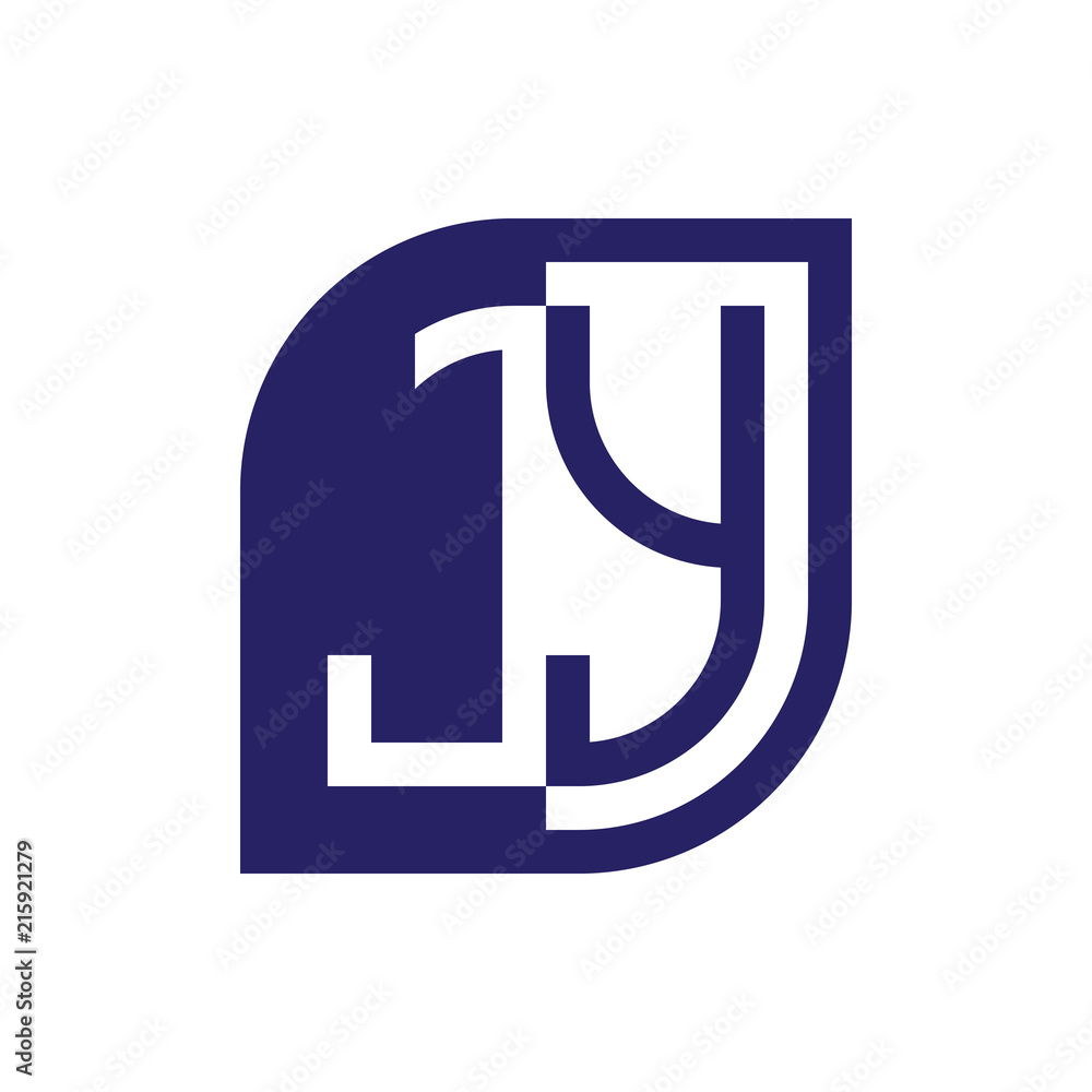 JY initial letter emblem logo negative space JY initial letter emblem logo negative space