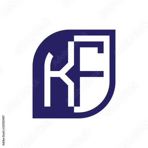 KF initial letter emblem logo negative space