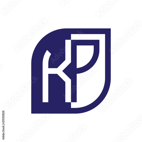 KP initial letter emblem logo negative space