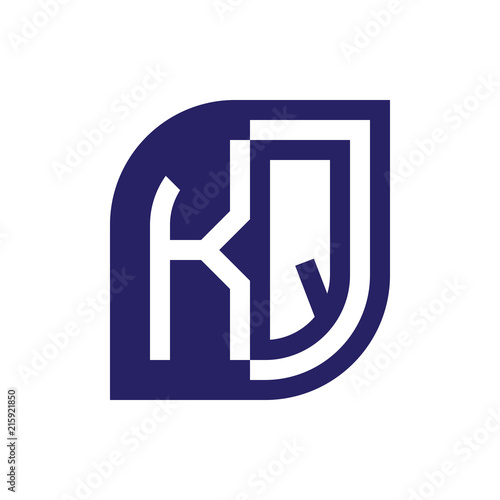 KQ initial letter emblem logo negative space