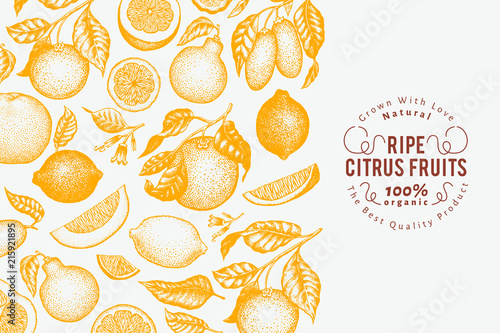 Canvastavla Citrus fruits banner template