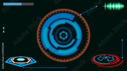 Futuristic HUD interface el...