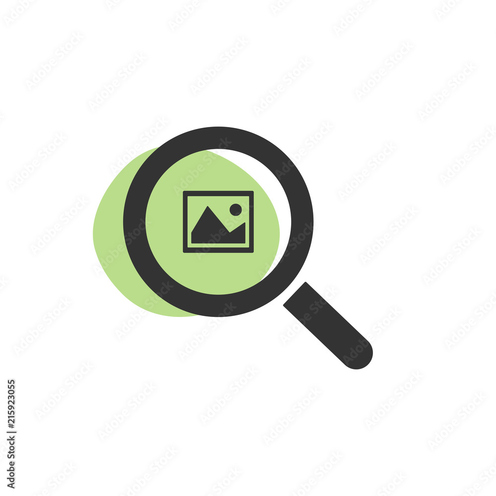 Magnifying glass looking for images isolated web icon Magnifying glass looking for images isolated web icon