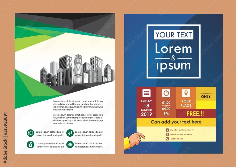 modern cover, brochure, layout for annual report with city background modern cover, brochure, layout for annual report with city background