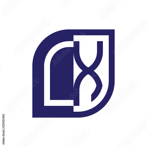 LX initial letter emblem logo negative space