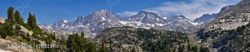 Wind River Range, Rocky Mountains, Wyoming, views from backpacking hiking trail to Titcomb Basin from Elkhart Park Trailhead going past Hobbs, Seneca, Island, Upper and Lower Jean Lakes as well as Pho