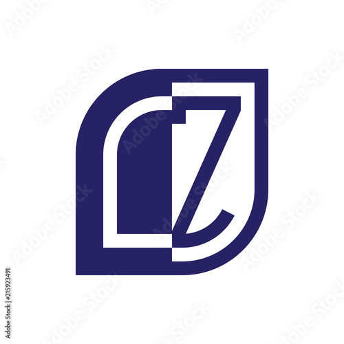 LZ initial letter emblem logo negative space