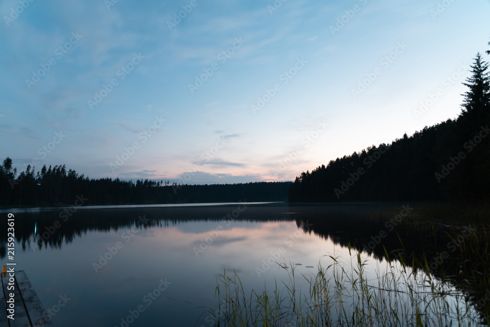 Fototapeta premium Dawn on the Uzhin Lake