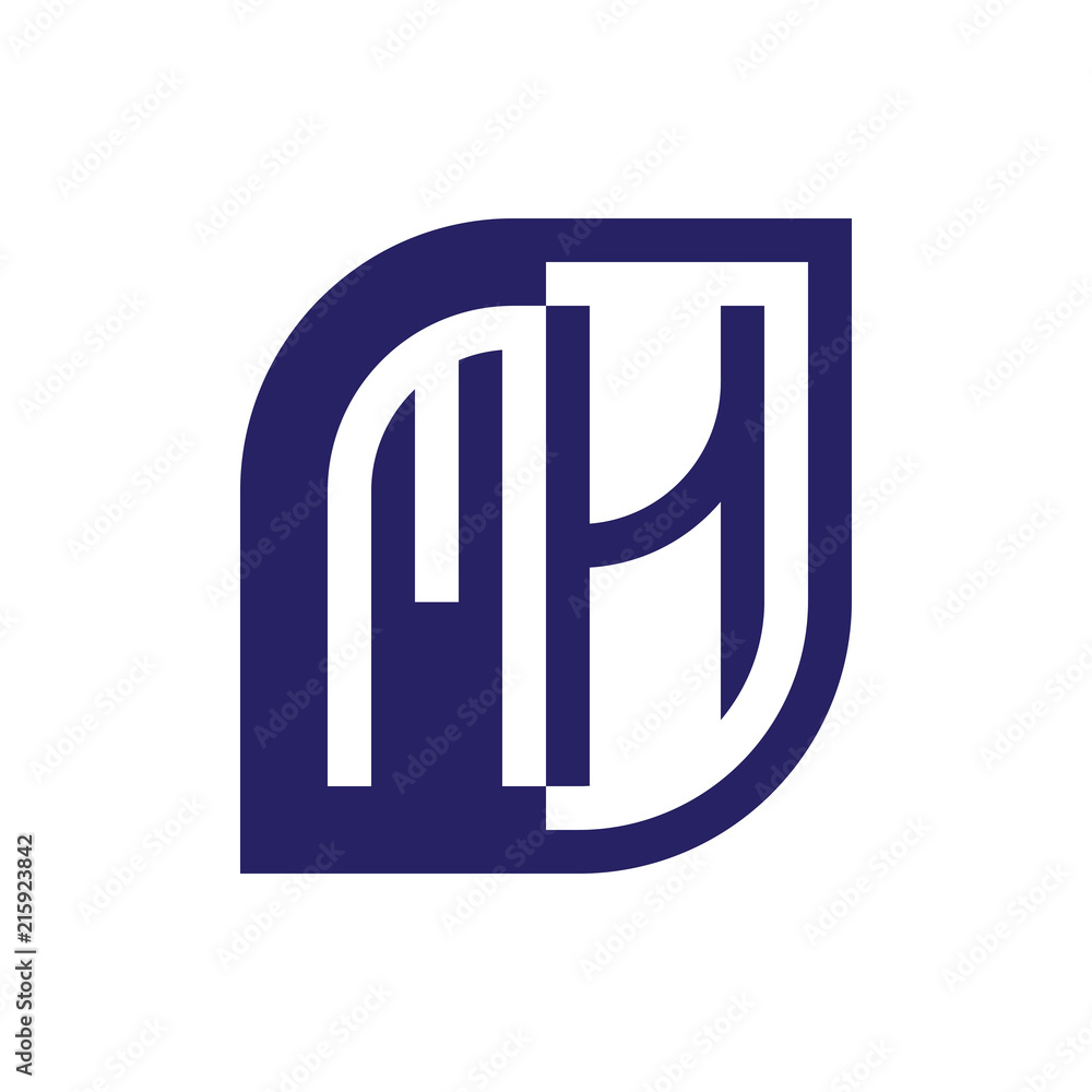 MH initial letter emblem logo negative space MH initial letter emblem logo negative space