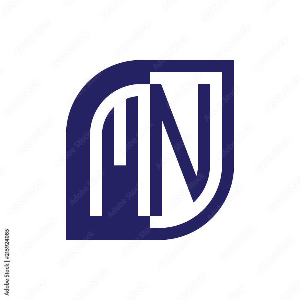 MN initial letter emblem logo negative space MN initial letter emblem logo negative space