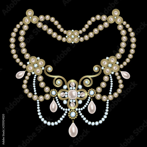 pearl necklace with diamonds
