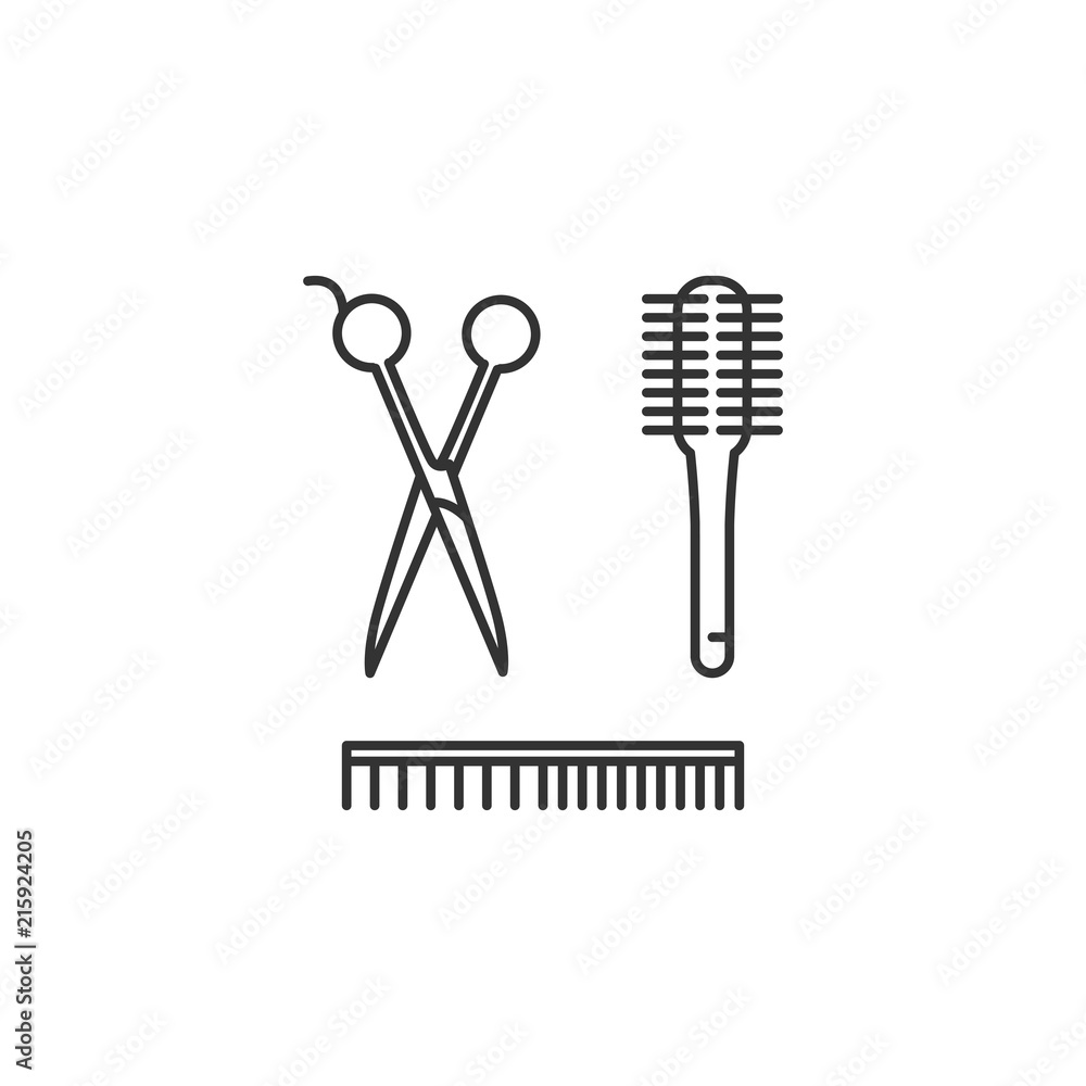 Scissors hairdressing scissor line art icon Vector Image