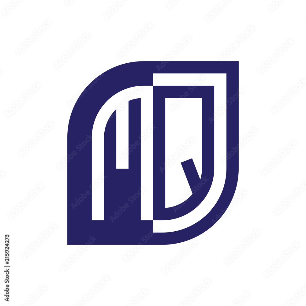 MQ initial letter emblem logo negative space MQ initial letter emblem logo negative space