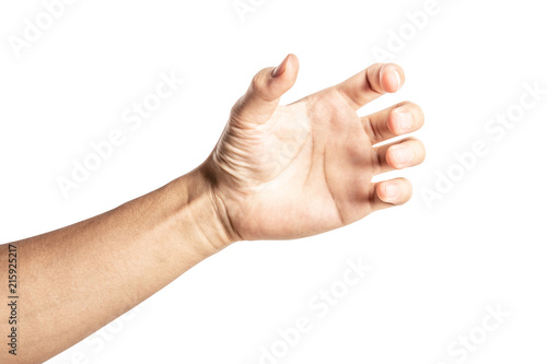 Foto hand holding something like a bottle or can