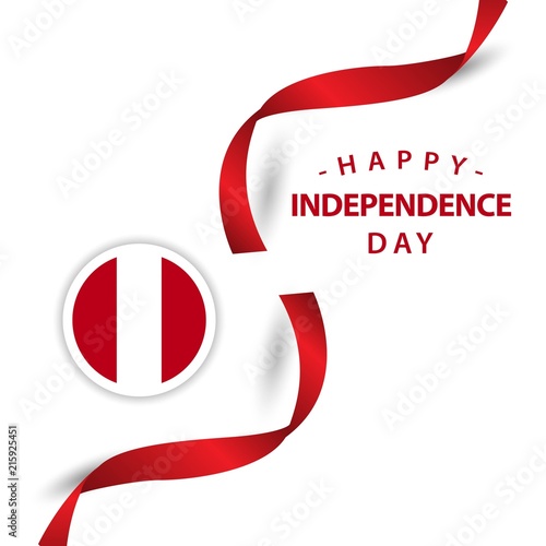 Happy Peru Independent Day Vector Template Design Illustration
