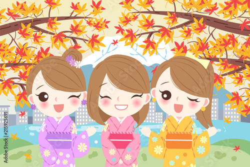 women smile happily with maple