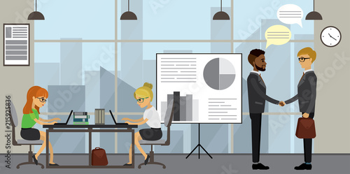 Business people working in modern office